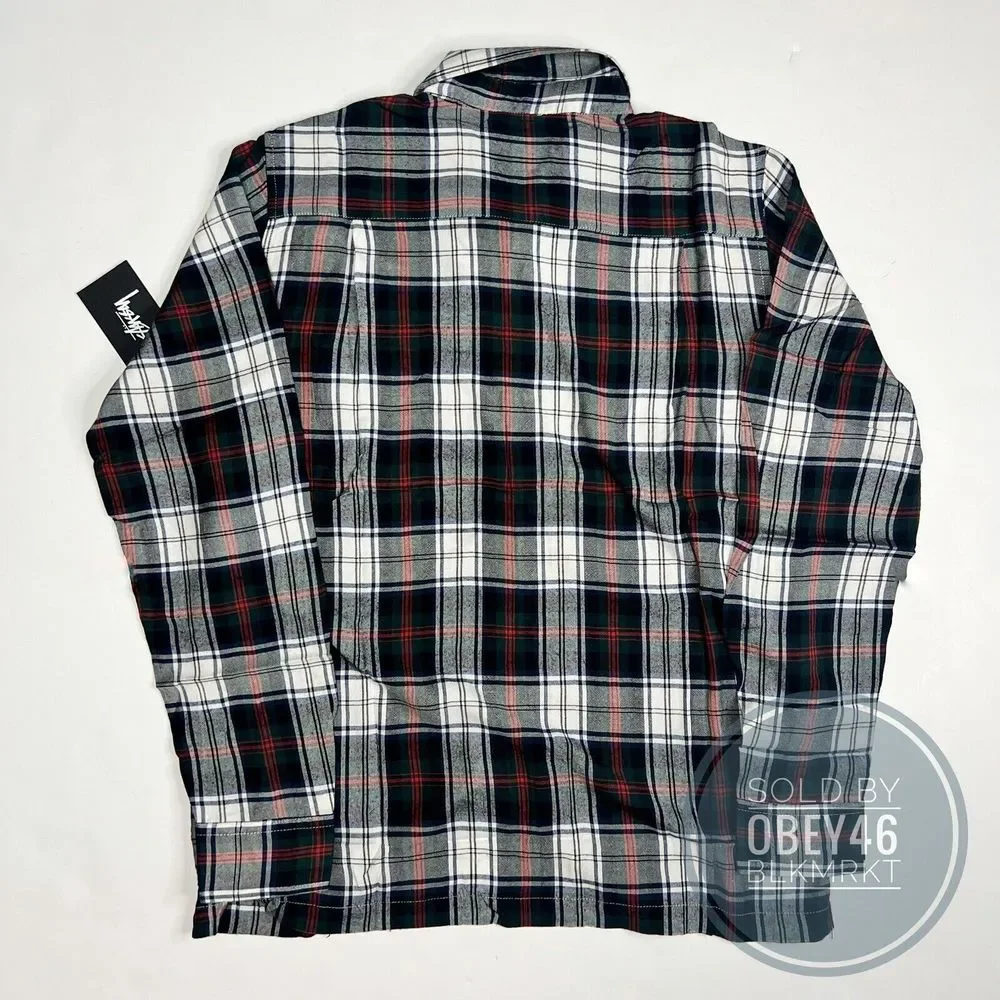 New Stussy Standard Plaid Flannel Shirt Button Up Size S - Picture 5 of 6